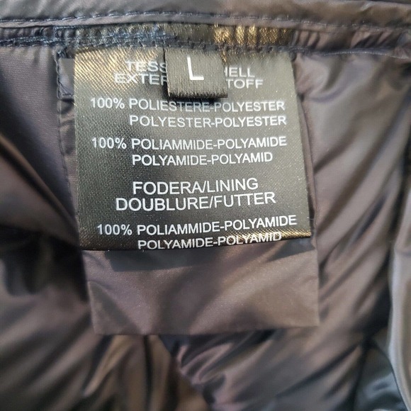 Adhoc Traveller Puffer Hooded Full Zip Jacket Large Navy Blue Pockets Soft - Picture 10 of 16